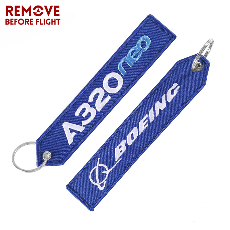 Fashion Aviation Keychain for Cars Cool Polit Key Fobs Key Chains Chaveiro Remove Before Flight A320 Key Tag 2 PCS