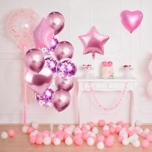PATIMATE Multi Confetti Foil Balloon Heart Star Birthday Party Decorations Kids Wedding Decoration Wedding Party Supplies