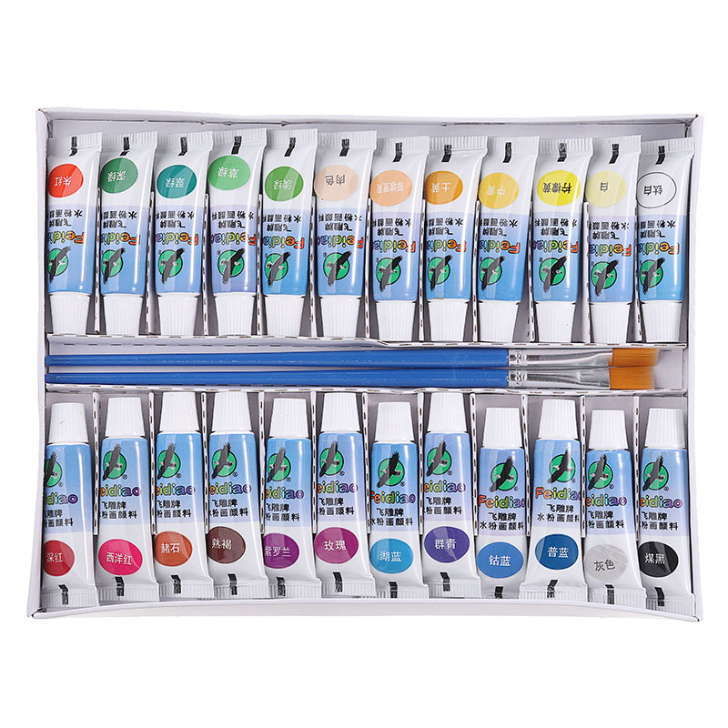 24 Colors Professional Tube Oil Paints Art For Artists Canvas Pigment Art Supplies 5ml Paint Tube Gouache Drawing With 2 Brushes
