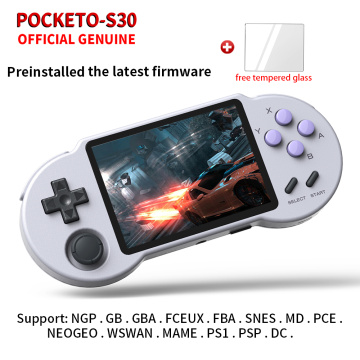 Pocketgo S30 preinstalled latest firmware retro game 3.5 inch IPS screen portable Handheld Video Game Console support ps1, DC,