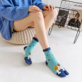 [EIOISAPRA]Creative Japanese Harajuku Cartoon Women Socks Autumn Winter Lovely Two Finger Socks Animal Cat Calcetines Mujer