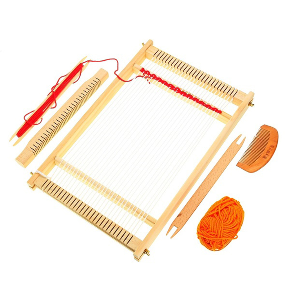 Wooden Weaving Loom Machine Play Toy Kids Girl DIY Knitting Craft Comb Ball Kit