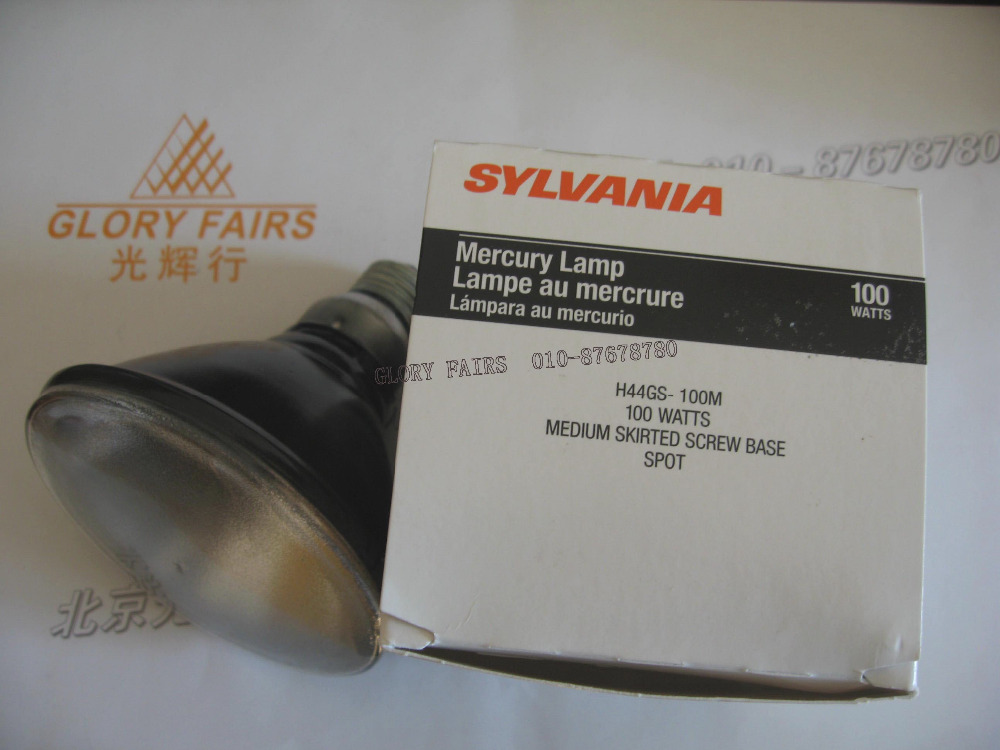 SYLVANIA 100W mercury lamp,H44GS-100M 100 WATTS MEDIUM SKIRTED SCREW BASE SPOT R H44GS-MDSKSP PAR38,Blacklight UVA bulb