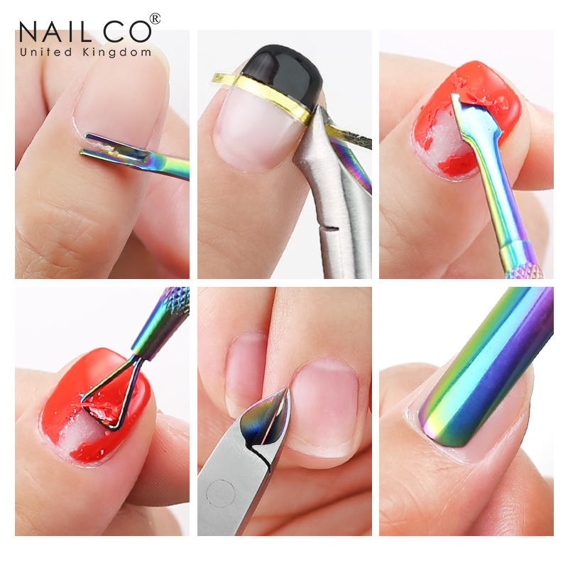 NAILCO High Quality Stainless Steel UV Nails Gel Remover Nail Cuticle Tweezer Dead Skin Pusher Clipper Nail Art Manicure Tools