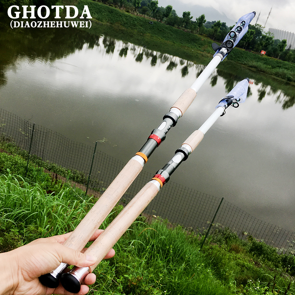 GHOTDA SuperHard 2.1/2.4/2.7/3.0/3.6 Meters Rock Fishing Rod Carbon Fiber Casting Telescopic Fishing Rods Fish Tackle