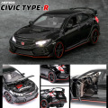 1:32 high simulation civic TYPE R,alloy pull back car model,4 door simulation sound and light toys,new products hot