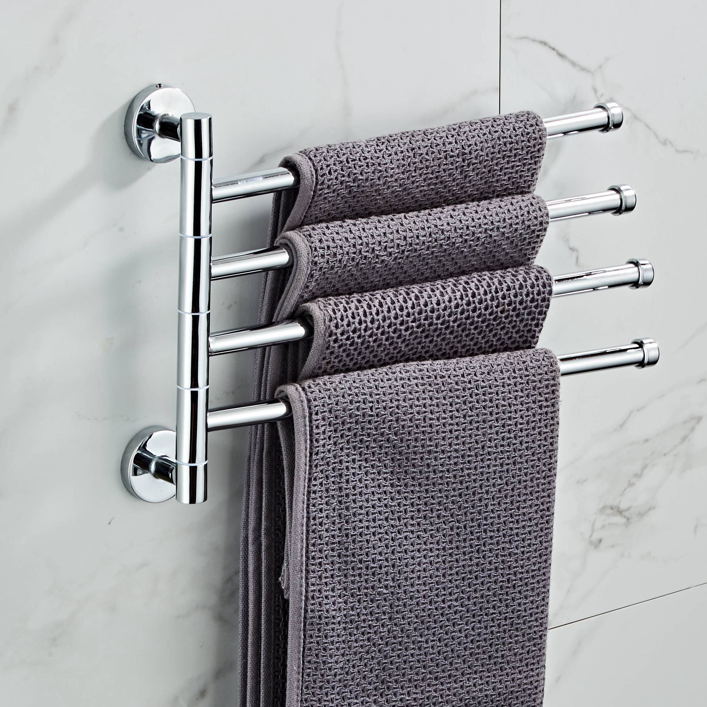 Bathroom Movable Towel Holder Black Gold Bath Towel Rack 4 Layer Chrome Towel Bar Bathroom Hardware EL24DH