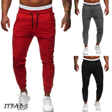 Hirigin Men's Sport Pants Gym Soft Elasticity Running Trousers Solid Soccer Jogging New Male Casual Lace-up Loose Hip Sweatpants