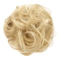 Girls Curly Scrunchie Chignon With Rubber Band Brown Gray Synthetic Hair Ring Wrap On Messy Bun Ponytails