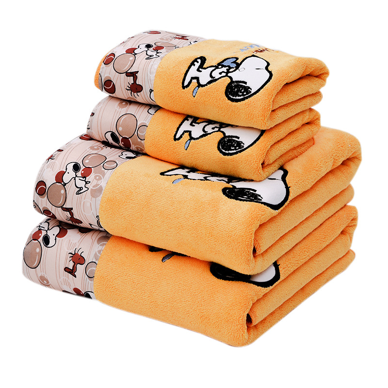 bath towels for adults Towel Bath Towel Set Microfiber Lace Embroidered Cartoon Soft Absorbent Adult Men and Women beach towels