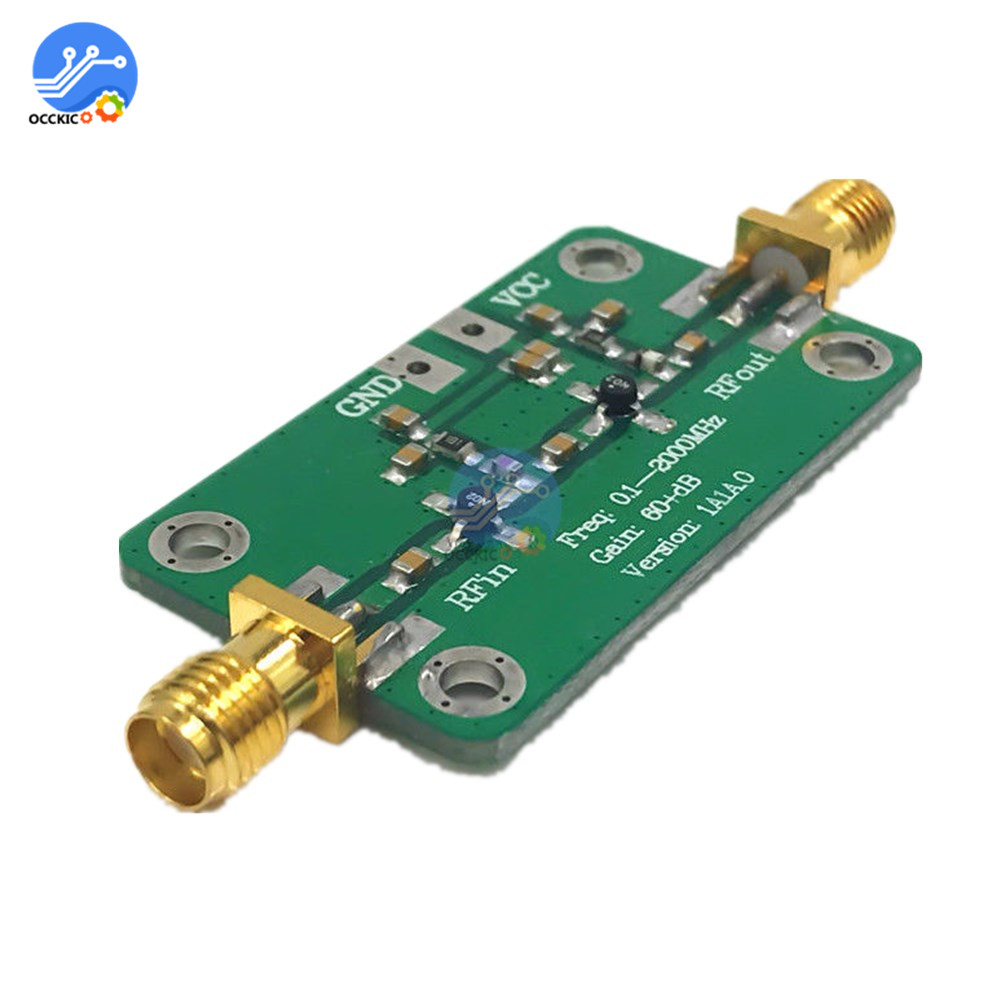 New Low Noise LNA 0.1~2GHZ RF Broadband Amplifier module LNA 0.1~2000MHz Gain 60dB Audio Amplificator Receiver