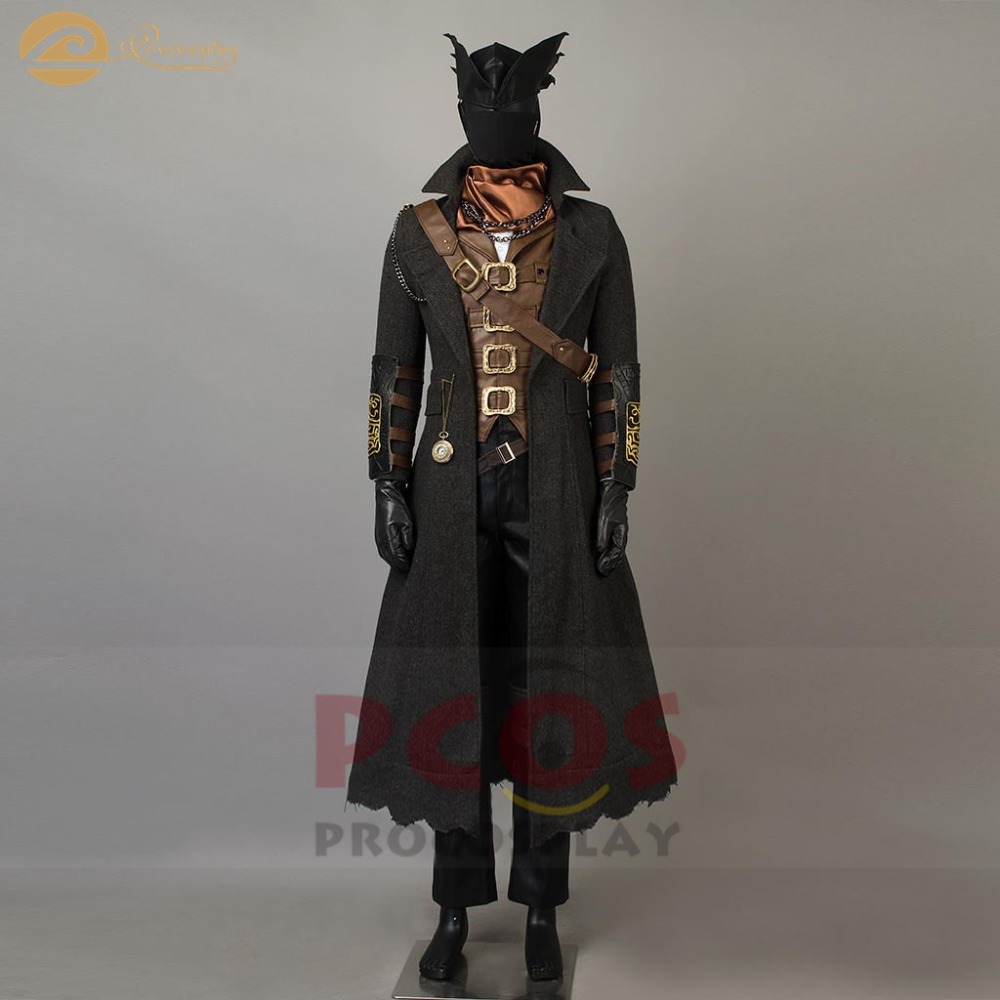 Hot sales Bloodborne DLC The Hunter Cosplay Halloween Game Blood Costume Men Victoria Mask scarf Cos Set mp003779