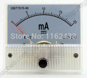85C1-MA DC pointer ammeter current meter 1mA 20mA 30mA 50mA 100mA 200mA 300mA 500mA 85C1 series analog AMP meter 64*56 mm size