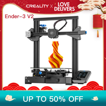 CREALITY 3D Ender-3 V2 Printer Kits With 32 Bit Silent Mainboard New UI Display Screen Resume Printing