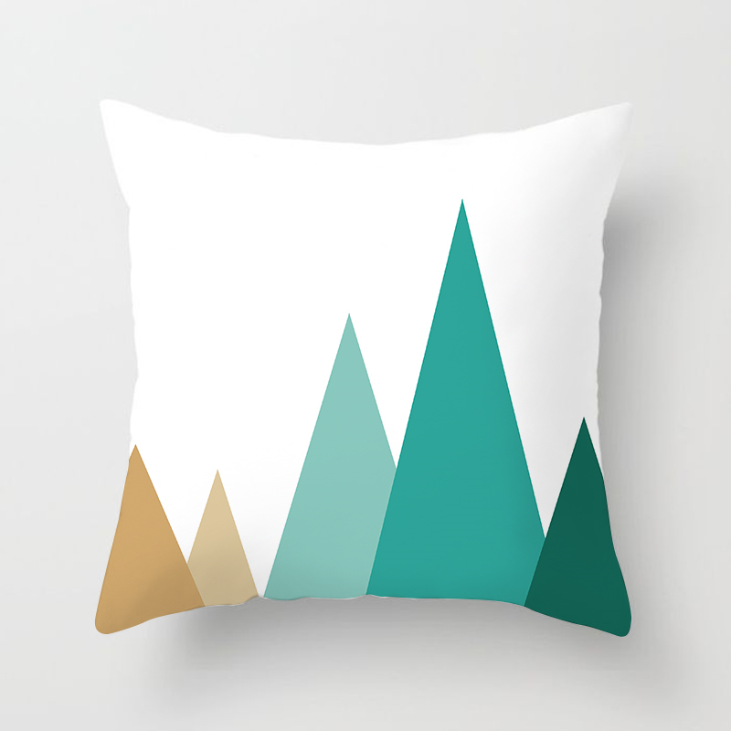 Fuwatacchi Geometric Pattern Pillow Case Mountain Arrows Cushion Cover for Home Chair Sofa Decor Green Decorative Pillowcases