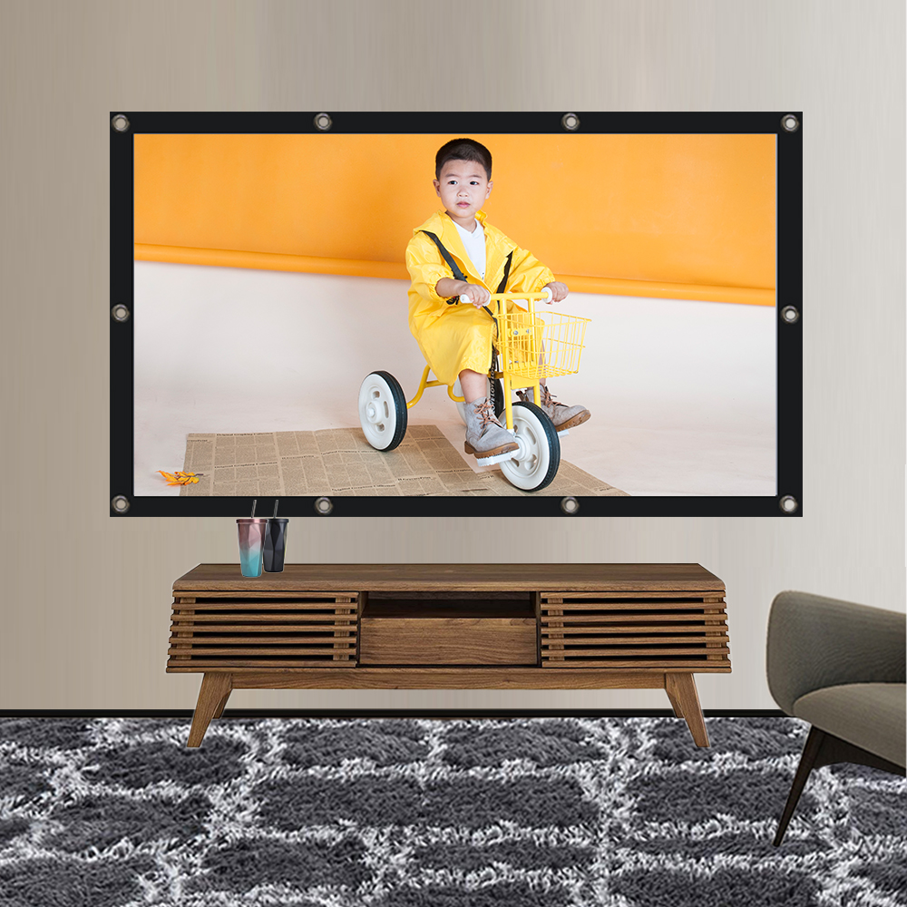 Projection Screen 60 72 84 100 Inch 16:9 HD Foldable Anti-Crease Portable Projector Movies Screen for Home Outdoor Indoor