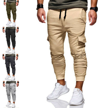 Hot Men Pants Casual Sport Long Pockets Drawstring Cotton Tracksuit Fitness Sport Gym Workout Joggers Trousers