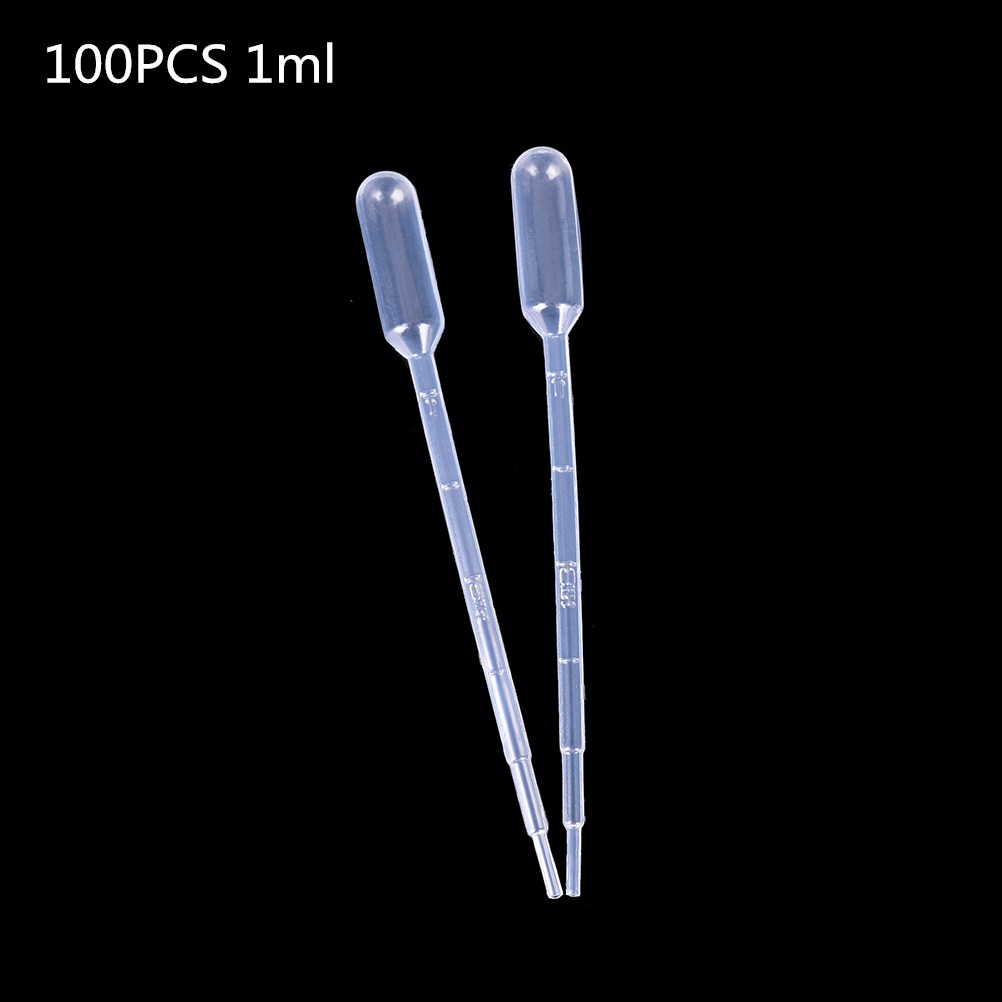 100PCS 1ml Disposable Plastic Eye Dropper Set Transfer Graduated Pipettes Chemistry Lab Supplies high quality