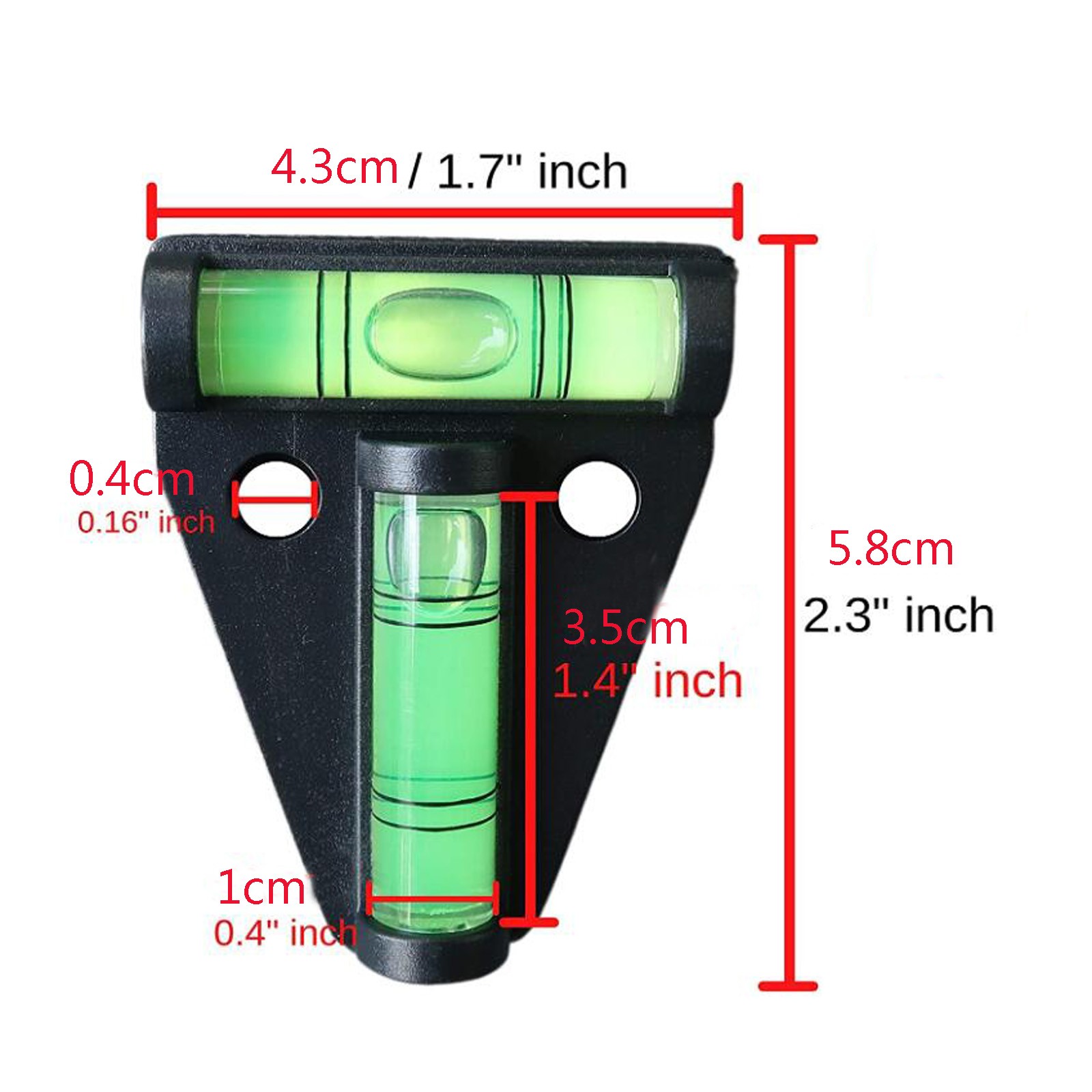 25# T type spirit level measurement instrument Triangular Plastic level indicator T-type spirit level bubble Shell Black Orange