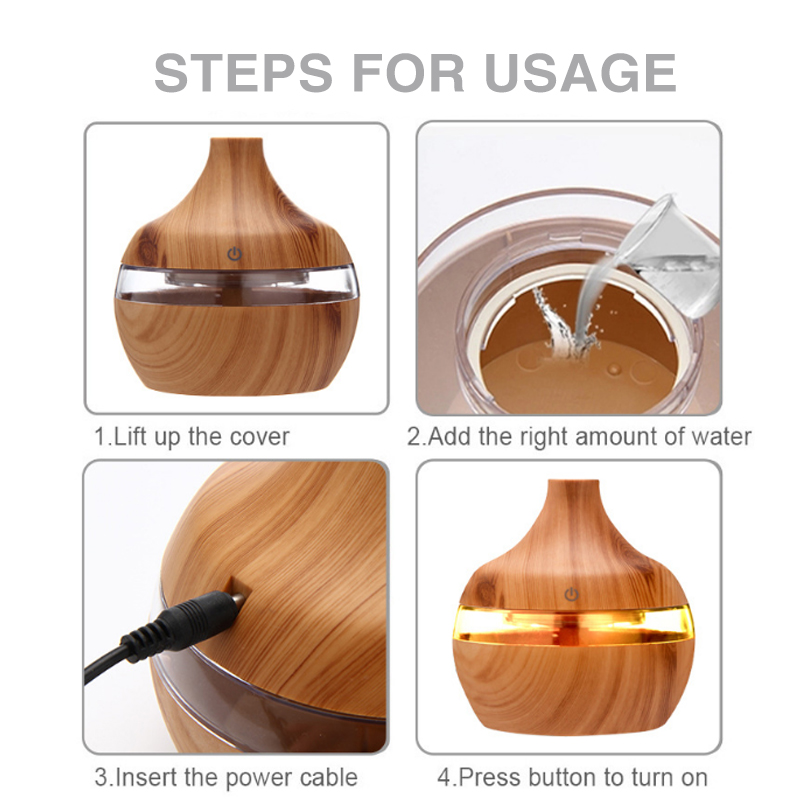 Wood Mini Air Humidifier For Home Electric Aromatherapy Diffusers Vaporizer Difuzer Aroma Diffusor Flavoring Fragrance Diffuser