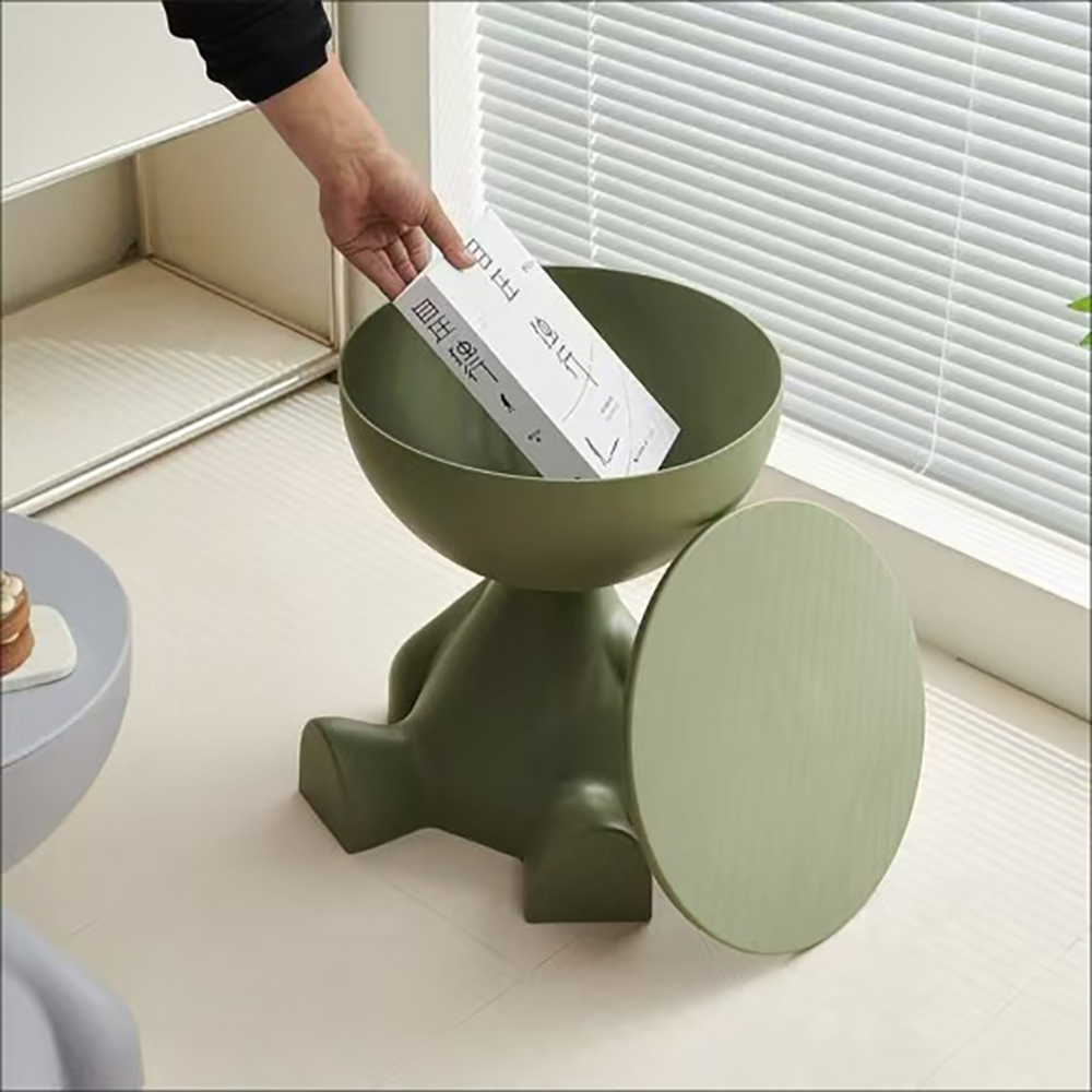 CreamCircle Rolling Bedside Table