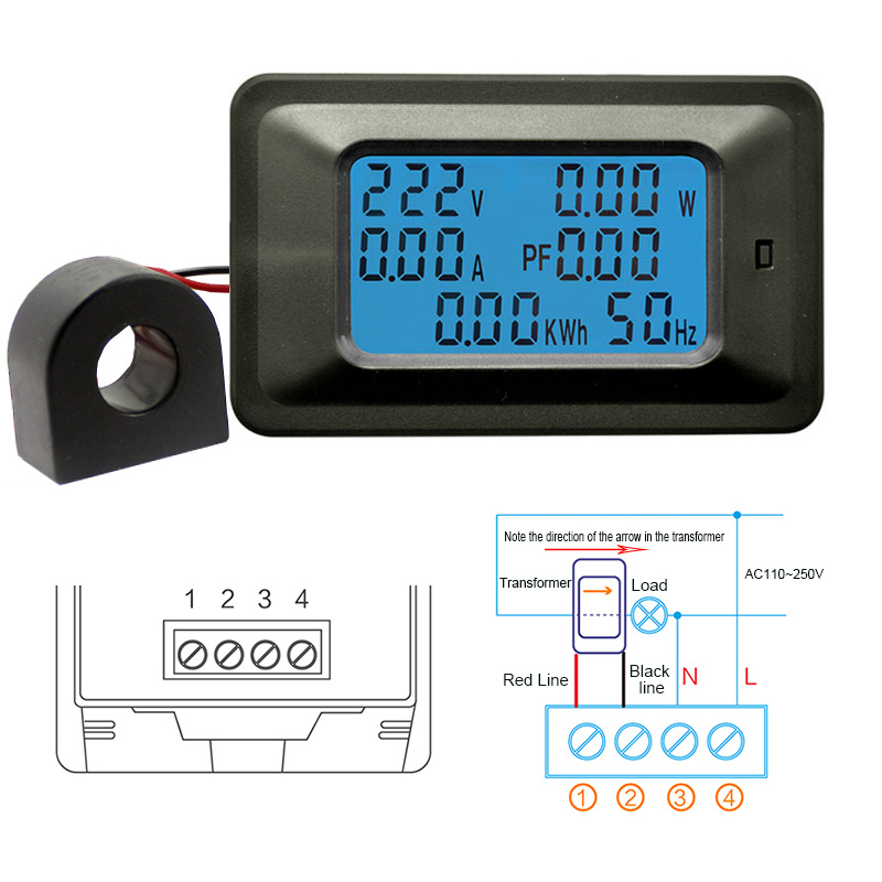AC 20000W 250V 100A Digital Voltage Meters indicator Power Energy Voltmeter Ammeter current Amps Volt wattmeter tester detector
