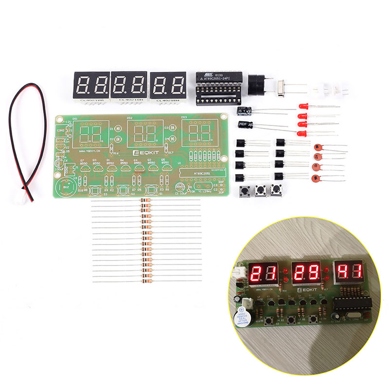 C51 Digital DIY Electronic Clock Kit Suite DIY Kit Six 6 Bits Electronic Parts and Components Eletronicos Digital Clock Timer