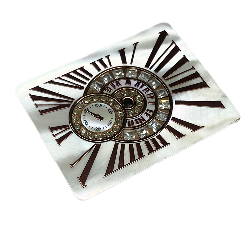 stones setting on centre of watch dial