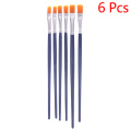 6Pcs/Set Watercolor Gouache Paint Brushes Different Shape Round Pointed Tip Nylon Hair Painting Brush Set Art Supplies