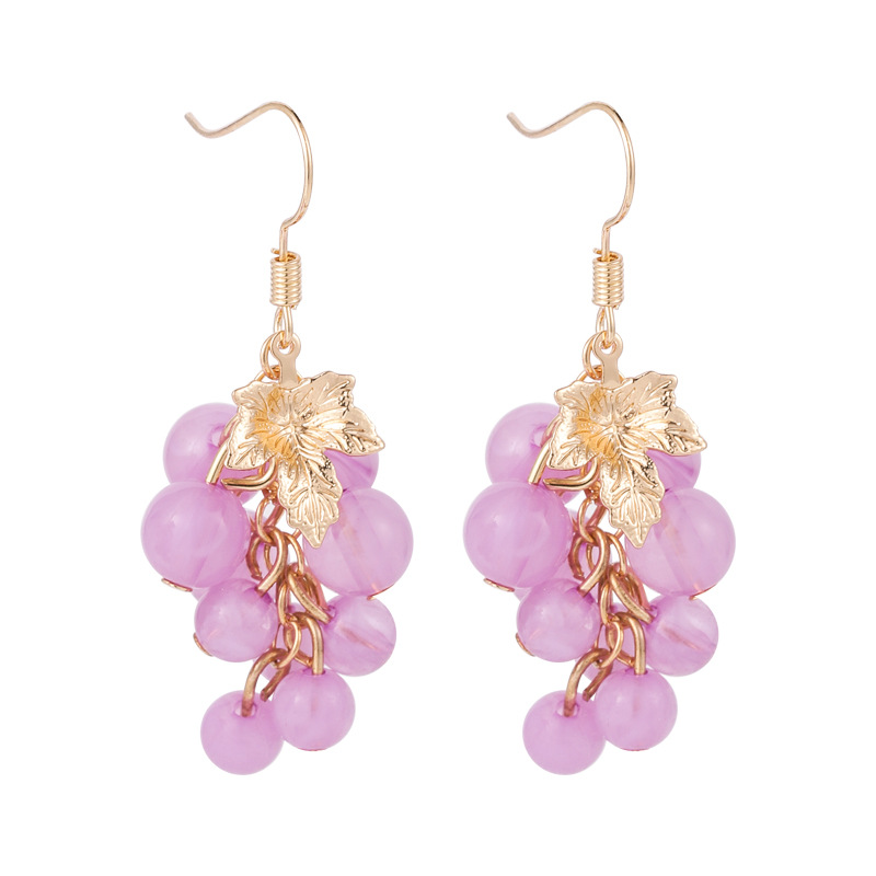 Summer Sweety Fresh Purple Grape Earrings Temperature Simple Style Cute Fruit Accessories Oorbellen Boucle D'oreille