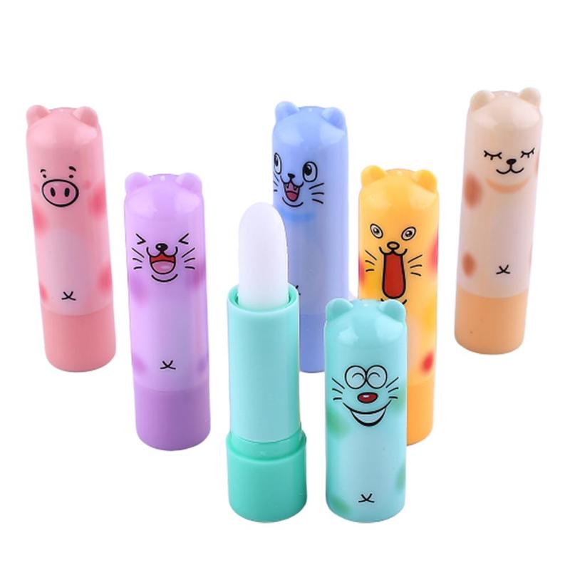 1pcs Cartoon Bear Lip Gloss Moisturizing Lip Balm Natural Plant Lip Balm Random Color Lip Gloss Makeup Care Products