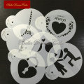 6Pcs/set Cookie Stencil for Valentine's Day Series Propose Marriage Cake Stencil Wedding Cake And Cupcake Decorating Tool