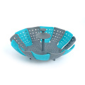 Creative PP Foldable Lotus Steamers Fruit Vegetable Storage Basket Kitchen Steaming Gadgets Perforated Strainer Drop Water Bowl