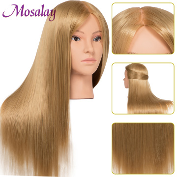 Dolls Head With 65cm High-Quality Synthetic Hair Mannequin Head For Hairdressers Training Head Hairstyles Hairdressing Styling