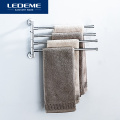 LEDEME Stainless Steel Towel Bar Rotating Towel Rack Bathroom Kitchen Wall-mounted Towel Polished Rack Holder L112 L113 L114