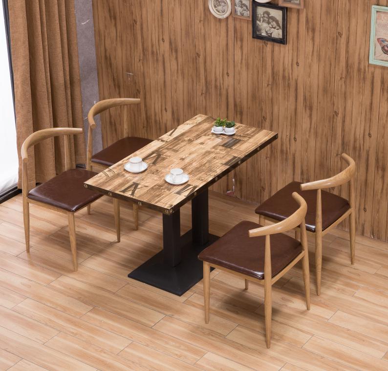 Custom Cafe Western Restaurant Table Dessert Shop Dining Table Milk Tea Catering Restaurant Quick Dining Table and Chair