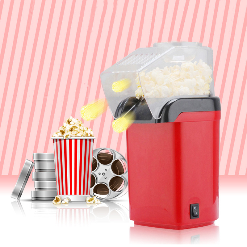 Mini Household Electric Popcorn Maker Machine Automatic Red Corn Popper Natural Popcorn Home use household For kids Children