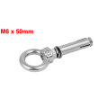 UXCELL M6 X 50Mm 304 Stainless Steel Ring Lifting Anchor Expansion Closed Hook Eye Bolt For Fence,Burglarproof Doors And Window