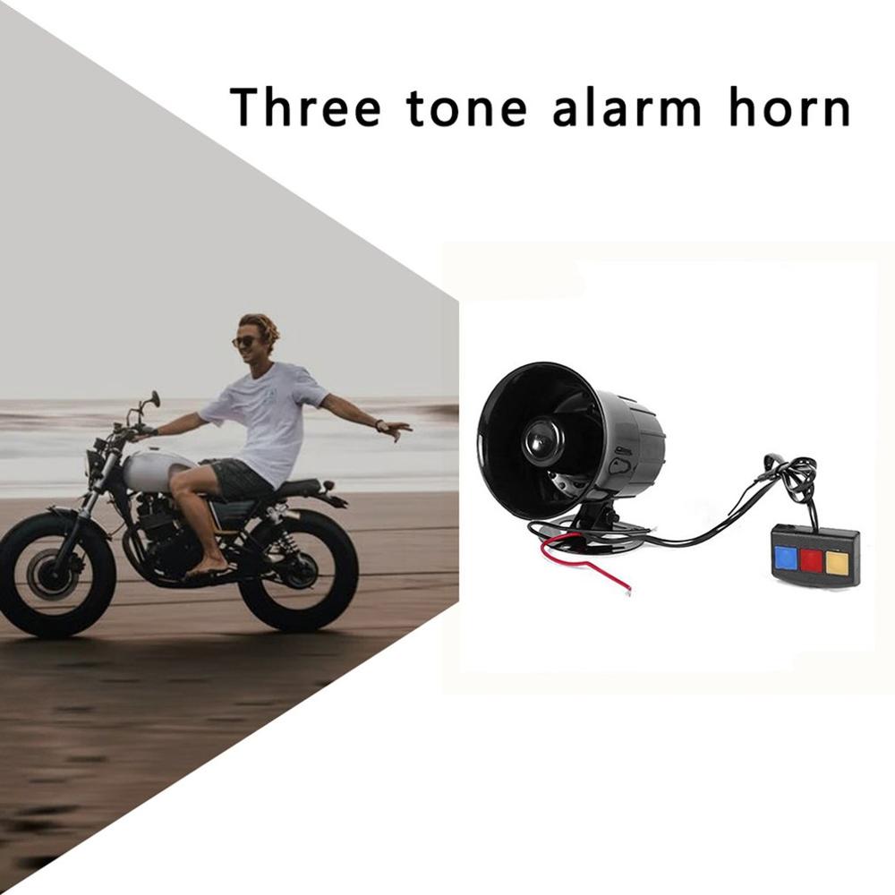 Practical Motorcycle Car Alarm Siren 3 Tone Horn Loud Speaker Auto Alarm Police Firemen Ambulance 3 Sound Car Horn