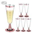 6Pcs/Set Disposable Red Wine Glass Plastic Champagne Flutes Glasses Cocktail Goblet Wedding Party Supplies Bar Drink Cup 150ml