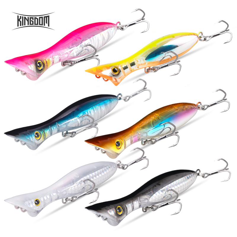 Kingdom Floating Sinking Popper Wobblers 95/115/135mm Fishing Lure Z Action Artificial Hard Popper Bait For Winter Pike Fishing