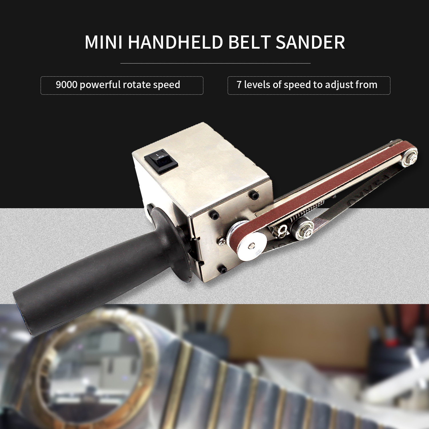 Mini Belt Grinder Handheld Belt Sander Wood Grinding Narrow Corner Sanding Polishing Machine Angle Grinder Micro DIY Tool