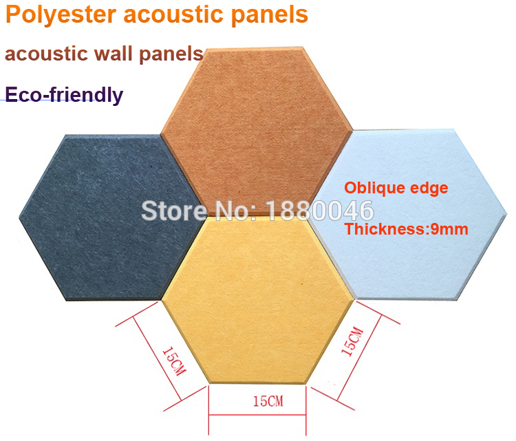 One box 10pcs Creativity acoustic panels Hexagon acoustic treatment panels Eco-friendly Polyester Material acoustic wall panels