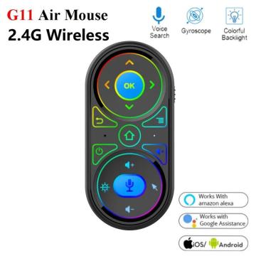 New G11 Backlit Air Mouse Google Voice Search Remote Control 2.4Ghz Wireless Microphone Mouse For Smart Home TV BOX With Alexa