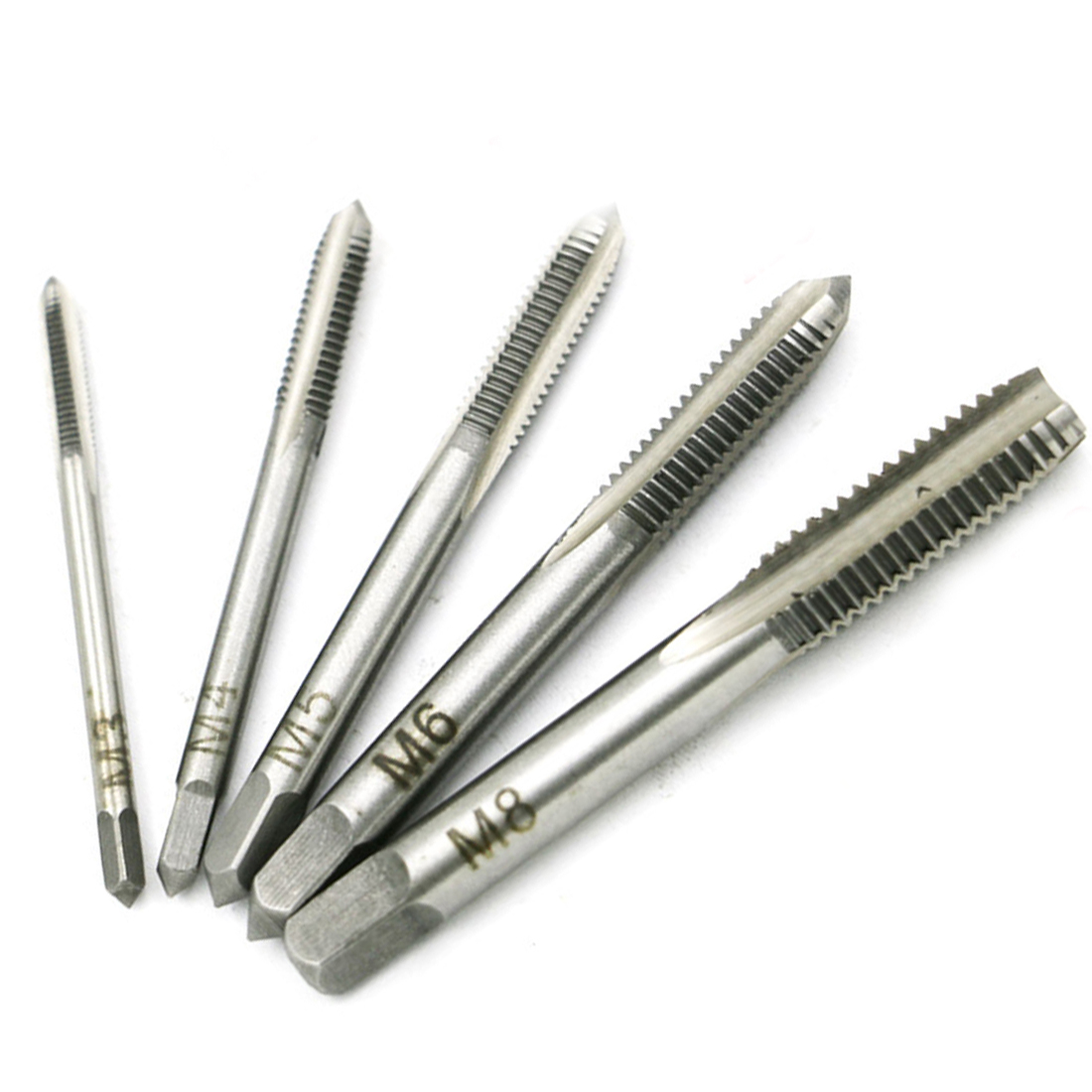 Hand Tap Drill Set 5pcs Screw Thread Tap Drill Bit HSS M3/M4/M5/M6/M8 Spiral Point Straight Fluted Screw Hand Tools