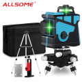 ALLSOME 12 Lines 3D Green Laser Level Self-Leveling 360 Degree Horizontal And Vertical Cross Lines Green Laser Line With Tripod