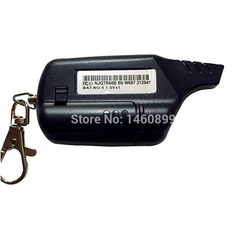 2-way B6 LCD Remote Control Key + Leather Body Case For Russian Two Way Car Alarm Starline B6 Twage Keychain