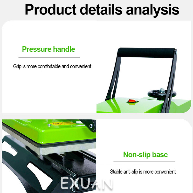 Thermal transfer flatbed heat press machine High pressure T-shirt printing machine 40*50cm garment processing equipment