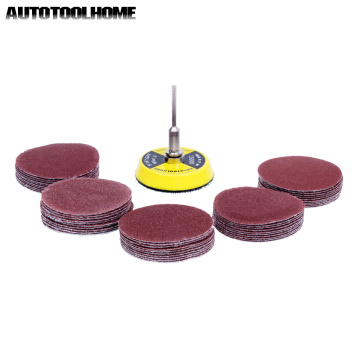 AUTOTOOLHOME 51PC Mix Grit 2 inch 50mm Sander Disc Sand Paper Sanding Pad Plate 60 80 120 150 180 Grit For Dremel Accessories