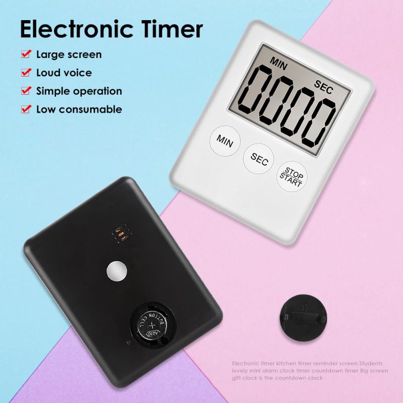 Super Thin LCD Digital Clock Kitchen Cooking Timer Count Down Alarm Stopwatch for Cooking Baking Sports Games